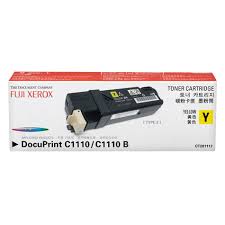 Genuine Original Fuji Xerox C1110B C1110  Yellow Toner Cartridge (2K) CT201117