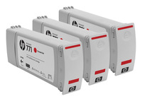 Genuine Original  3 x Chromatic Red HP 771 Ink Cartridge Multipack - (CR251A)