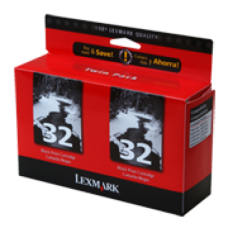 Original Genuine LEXMARK Ink 32 TWIN PACK [ 18C0032A BLK ] - TPASA07