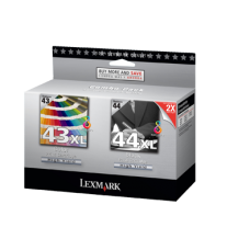 Original Genuine LEXMARK VALUE PACK Ink 43 & 44  HIGH CAPACITY 18Y0144A BLK + COLOUR 18Y0143A TPASA14