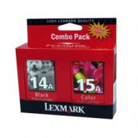 Original Genuine LEXMARK VALUE PACK Ink 14 Ink 15 18C2080A BLK + COLOUR 18C2100A  - TPASA33