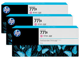 Original HP Ink 771B Light Magenta 3 Ink Pack B6Y27A