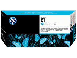 Original Genuine HP 81 Light Cyan Dye Printhead and Cleaner (C4954A)  DesignJet 5000 5500 5500ps 5000ps 5500 5500ps 5000ps 5500ps 5500uv 5000uv 5500ps 5500uv 5500