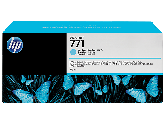 Original Genuine HP 771 775-ml Light Cyan Designjet Ink Cartridge (CE042A)