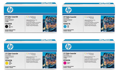 Original Genuine HP CE260A, CE261A, CE262A, CE263A for HP Color LaserJet Enterprise CM4540 MFP CM4540f MFP CM4540fskm MFP  CP4025dn  CP4025n  CP4525n  CP4525xh CP4525dn Printer