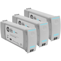 Original Genuine 3 x Light Cyan HP 771 Ink Cartridge Multipack - (CR255A)